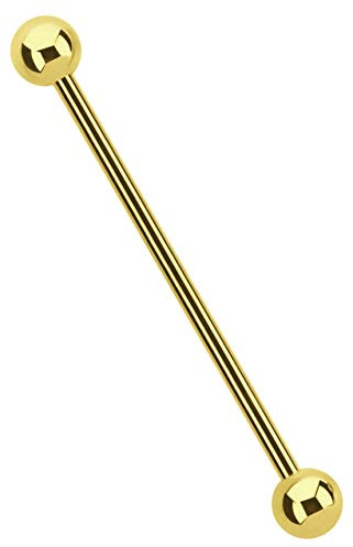 Industrial, Intim, Ohr Piercing Stab aus 316L Stahl PVD beschichtet in 1,6 mm