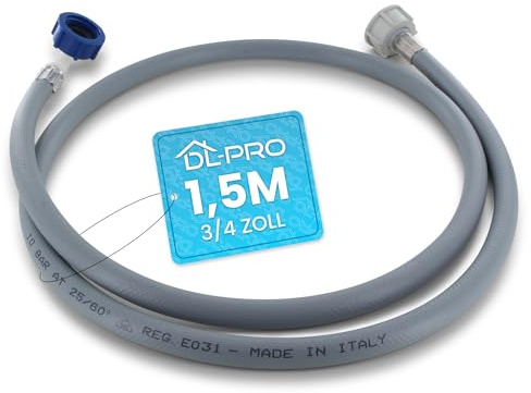 DL-pro 1,5m Wasserschlauch Zulaufschlauch 3/4 Zoll gerade/Winkel 90 Grad für Waschmaschine Spülmaschine