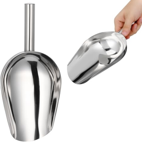 DOITOOL Mehlschaufel Edelstahl Groß Scooper Mehlschaufel Futterschaufel Pelletschaufel Metall Wasserschöpfer Für Mehrzweck Für Eiswürfel Mehl Getreide Süßigkeiten Küche Party Hochzeit Haustier Tier