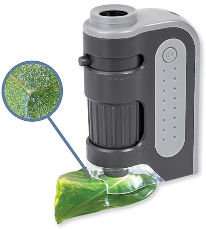 Carson MicroBrite Plus 60x–120x Taschenmikroskop - Allrounder für Schule, Studium, Grower, Wissenschaft & Lernen (MM-300)