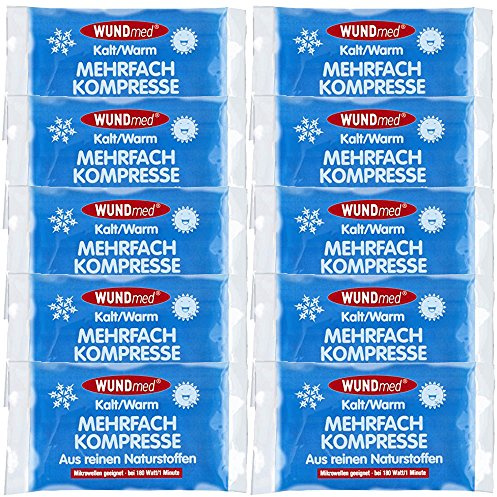 Wundmed wiederverwendbare Kalt-/Warmkompressen, 10 Stück, 8,5 x 13 cm, Thermische Kompress, Thermokompressen, Thermal Compress, Weiß, Modern, Packung
