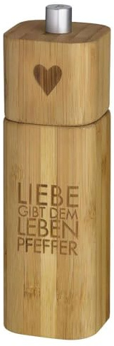Räder Poesie et Table Salzmühle/Pfeffermühle Bambus 15cm mit Keramikmahlwerk