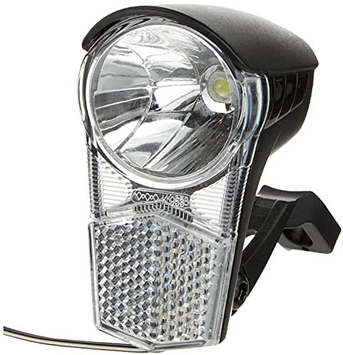 BÜCHEL Fahrradlicht mit Schalter, Dynamo Betrieb möglich, 12 LUX I StVZO Zulassung, Fahrradlampe vorne, Fahrrad Scheinwerfer, Schwarz