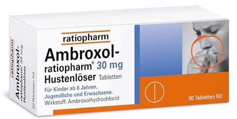Ambroxol-ratiopharm 30 mg Tabletten: Lösen den Schleim und lindern den Husten bei akuten und chronischen Erkrankungen der unteren Atemwege, 50 Stück