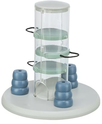TRIXIE Hundespielzeug Intelligenz Dog Activity Strategiespiel „Gambling Tower“ – Anspruchsvolles Intelligenzspielzeug für Hunde zur Beschäftigung, 25x27cm – 32016