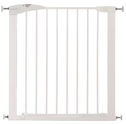 Munchkin Türgitter für Babys, ausziehbares Türschutzgitter & Treppenschutz zum Klemmen, ideal für Kinder und Haustiere, ohne Bohren, 76-82 cm, Weiß