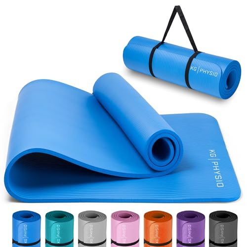 KG PHYSIO Yogamatte Rutschfest & Gepolstert - Yoga Matte mit Tragegurt, Fitnessmatte, Sportmatte Dicke 8mm, Gymnastikmatte, Gym Matte, Pilates Matte, Fitness Matte, 183x60cm