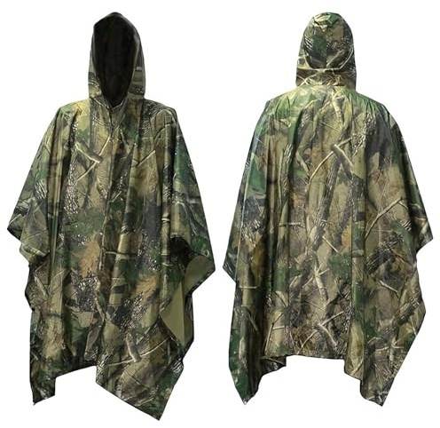 Mture Leicht Wasserdicht Regenponcho, Ripstop Regenjacke für Herren & Damen | Wiederverwendbar Unisex Regencape mit Kapuze, Mehrzweck Regenmantel Regenjacken, für Hikking Picknick Jagd Camping Wandern