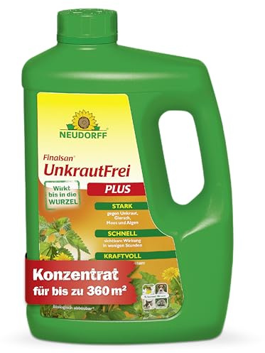 Neudorff Finalsan UnkrautFrei Plus Konzentrat 2 Liter, kraftvoller Unkrautvernichter, der bis in die Wurzel wirkt. Schnell wirkender Unkraut Entferner