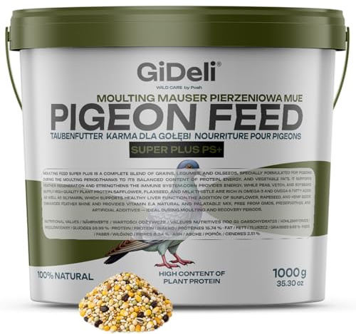GiDeli Taubenfutter 1 kg - Hochwertige Mischung Proteinreich - mit Ölsaaten & Getreide - ausgewogene Körner für Zucht & Sport