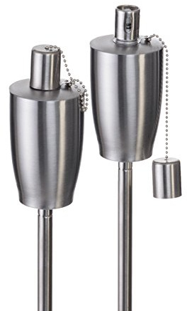 Hussala Ancona Öl Garten-Fackeln aus Edelstahl (Tank,nachfüllbar: 400 ml / Länge: 115 cm) Outdoor Fackel - [2 Stück]