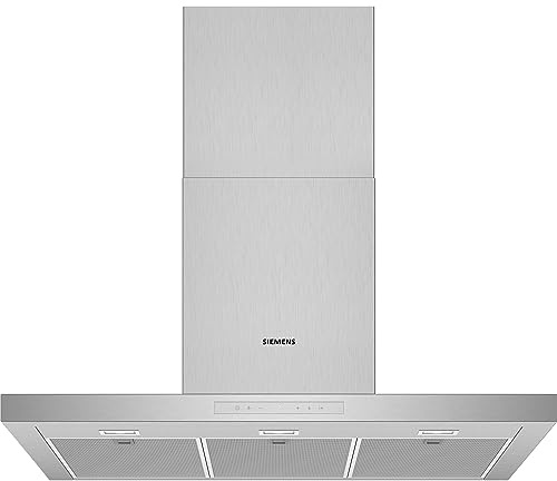 Siemens LC97BCP50 Dunstabzugshaube, Made in Germany, leistungsstarker iQdrive-Motor, LED-Beleuchtung, touchControl, Intensivstufe mit automatischer Rückschaltung, Silber