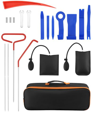 QWORK® Professionelles KFZ Werkzeug Set, 17tlg Autoverbandskasten für Auto Notentriegelung und Modifikationen