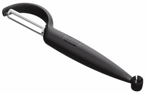 Silit Pelaro Sparschäler 21 cm, Tomaten-/ Gemüseschäler schwarz, Edelstahl rostfrei, spülmaschinengeeignet