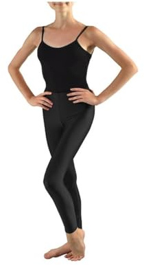 Prime fashions Mädchen Kinder Glänzende Fußlose Leggings Gymnastik Ballett Tanz Nylon Kinder, Schwarz , 5-6 Jahre