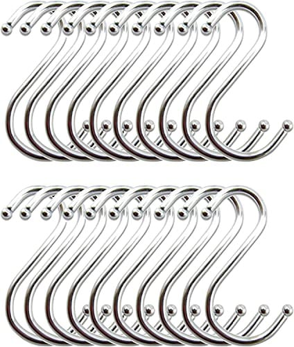 Yogopro S Haken, 20 Stück Metallhaken Haken zum Einhängen für Küche, Bad, Schrank, Garten