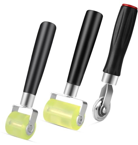 3 Stück Andrückrollen, Silikon Andruckwerkzeug,3mm/30mm/50mm Gummirollen,Auto Tapetenroller für Schallschutz,Andruckrolle Zum Abdichten Und VerschweißEn Von Pvc-Planen Und AutoschalldäMmstoffen