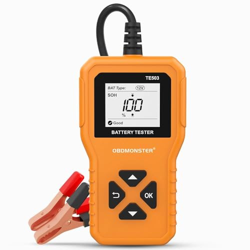 OBDMONSTER Autobatterietester 6V 12V 24V, BatterieTester KFZ | Es kann alle 6 V 12V 24V 100–2000 CCA Batterien testen, per Auto Barca Camion ATV SUV Moto Tosaerba