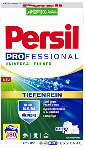 Persil Universal Pulver Tiefenrein Waschmittel (130 Waschladungen), Vollwaschmittel für reine Wäsche und hygienische Frische für die Maschine, effektiv von 20 °C bis 95 °C