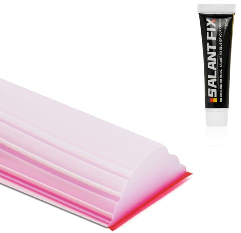 Flintronic 100CM Schwallschutzleiste Dusche Selbstklebend, Silikon Duschschwelle Boden, Duschdichtung Schwallschutz, Duschwasserstop Rahmenlose Duschtür, für Küchen Bäder Waschbecken(Transparent)