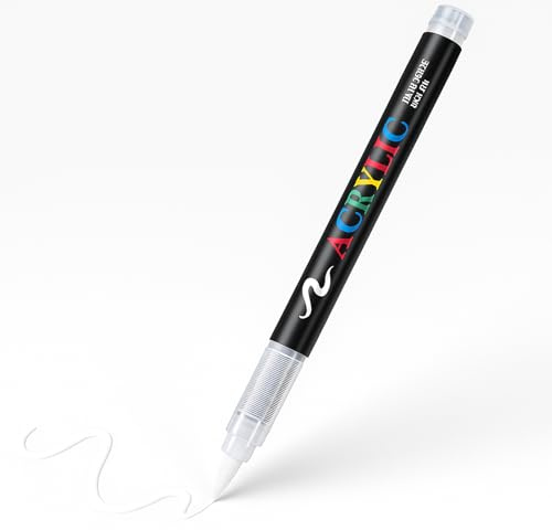 RiyaNed Textilmarker,Weiß,1 Stift Weicher Kopf 1.0-6.0 mm - Textilstifte Zum Malen auf Stoff. (Weiß)