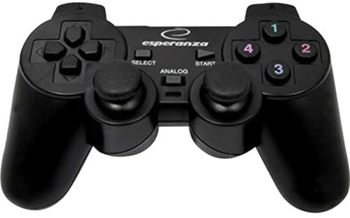 Esperanza EG102 Warrior Gaming Controller Schwarz für PC und PS3 mit USB-Anschluss und Vibrationsfunktion