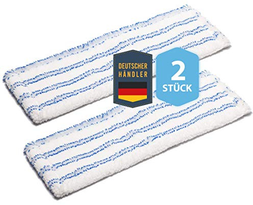 Wischmoppbezug Ersatzbezug DOPPELPACK SET für 40 cm Wischmopp Klapphalter MADE IN GERMANY, Bodenwischer Mopp für Öle Microfaser Bodenbeläge Wischmob Laminat, Dielen, Fliesen Wischtuch Möppe, auch Bad