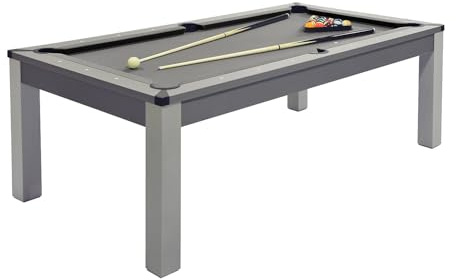Vente-unique - Billardtisch 8 Personen Balthazar - Holz Grau | Grau|Holz, Platte
