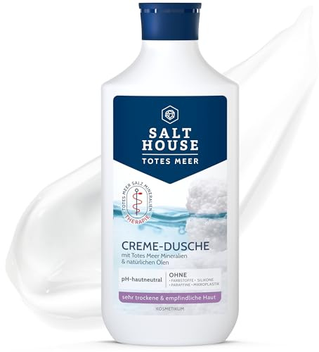 SALTHOUSE Totes Meer Therapie Creme-Dusche mit Mandel- & Avocadoöl - 250ml | reinigt sehr trockene Haut schonend - mit Mandelöl, Avocadoöl und Aloe Vera - bei Haut mit Spannungsgefühlen - pH-hautneutral