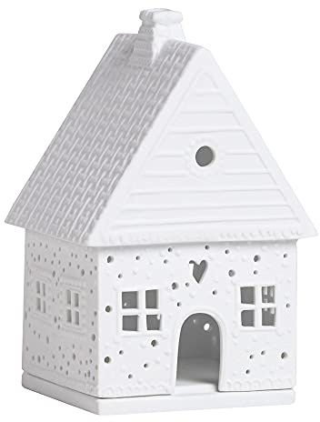 Räder Lichthaus 'Lebkuchenhaus Schneeball' Klein, Weiß, Porzellan, 14x9x8.5 cm