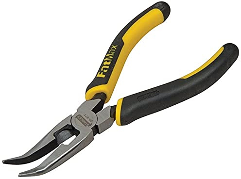 Stanley FatMax Spitzzange (gebogen, 60 mm, Zwei-Komponenten-Griff für sicheren Halt und Komfort) 0-89-871