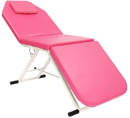 SUBKUDY Massageliege Massagetisch Gefaltetes Kosmetikbett Faltbarer Spa Beauty Protable Klappbares SchöNheitsbett Massage Table Tattoo Liege Tisch (Rosa)