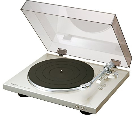 Denon DP-300 F Vollautomatischer Plattenspieler (Riemenantrieb, integrierter Vorverstärker) Premium Silber