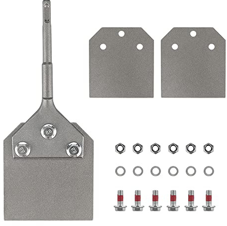 Spachtelmeißel SDS Plus Meißel 250x100 mm, Spachtelmeißel Farbschaber mit 2 Ersatzblätter Klingen für Fußbodenkleber, Teppich, Fliesenkleber, Bodenkleber, PVC-Fliesen