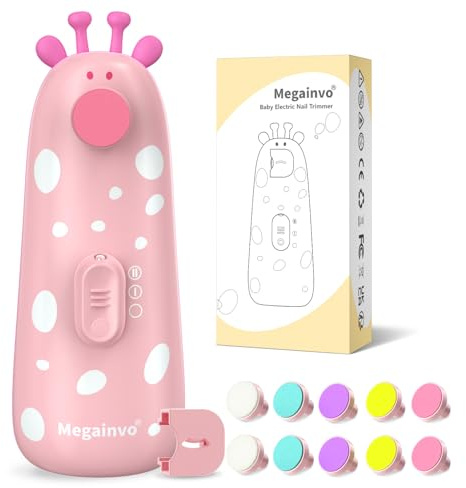 Baby Nagelfeile Elektrisch,Megainvo Baby Nagelscheren Nagelpflegeset Elektrische Nagelfeile Baby Erstausstattung Neugeborene Baby Nail Trimmer Elektrische Baby Nageltrimmer Maniküre Pediküre Set
