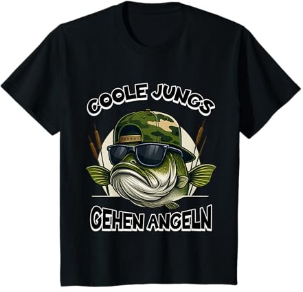 Kinder Angeln, Kinderangel, Angel Spruch, Coole Jungs gehen Angeln T-Shirt