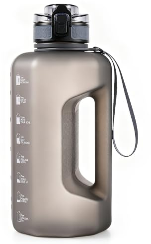 GEMFUL 2.2L Sport-Trinkflasche mit Griff Große Wasserflasche | Motivierende Zeitmarker unterstützen täglichen Hydrationsbedarf für Fitness und Laufen