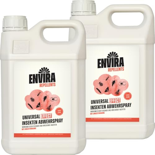 Envira Effect Insektenspray 2 x 5 Liter - extra stark gegen Silberfische | Universal Insekten Spray gegen Trauermücken, Lebensmittelmotten und weiteres Ungeziefer mit Langzeitwirkung