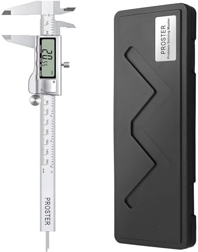 Proster Digital Messschieber 150mm/ 6 Zoll Edelstahl Elektronischer Messschieber Bruch/Zoll/Metrisch Umrechnung Messwerkzeug für Länge Breite Tiefe Innendurchmesser Außendurchmesser