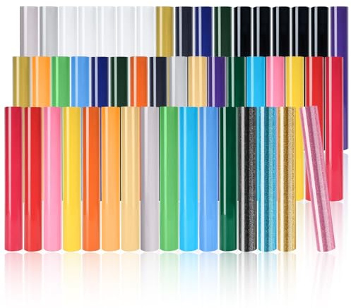 IModeur 50 Blatt Plotterfolie Textil Set - 30,5 x 20 cm Flexfolie Plotter Textil für Cricut Maker, Kleidung, Hosen, andere Stoffe