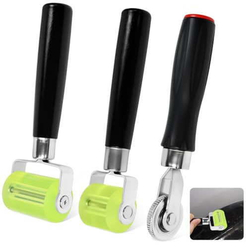 WEFHEF 3 Teilige 30/50mm Gummi Andruckrolle Werkzeug Set Silikon Andrückwalze Kantenumleimer Handdruck Roller Sound Deadening Roller Nahtroller Tapetenroller Andruckwerkzeug Verschweißen PVC im Auto