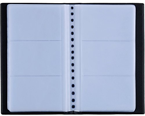 Zacro Visitenkartenmappe für 240 Karten Ideal für Büro und Praxis Visitenkartenbuch Kundenkarten Kreditkarten Schwarz