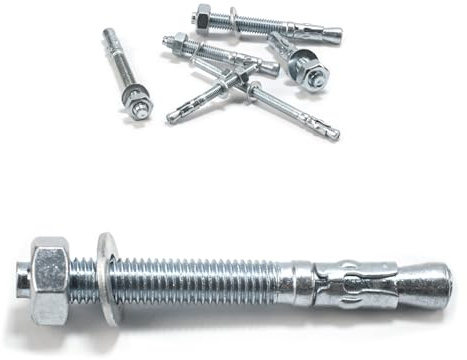 10 Stück Bolzenanker M10, Betonanker Schwerlastanker Schwerlastdübel M10x90mm, Ankerbolzen für Geländer Beton Fenster Stein Maschinen Balken Ankerschrauben Muttern Set