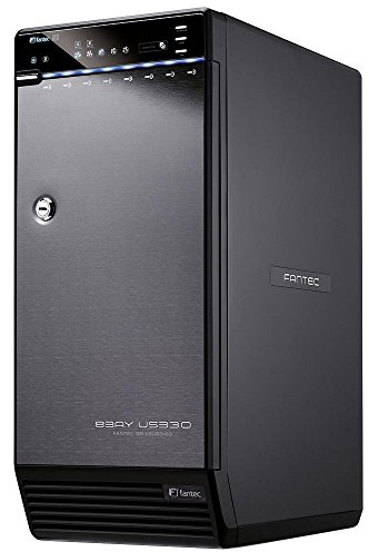 FANTEC Qb-X8US3-6G Externes 8-fach Festplattengehäuse (für 8x 8, 89 cm (3, 5 Zoll) SATA Festplatten, USB 3.0 SuperSpeed und eSATA Anschluss, 6G Support, 2x 80 mm Lüfter Temperaturgeregelt) Schwarz
