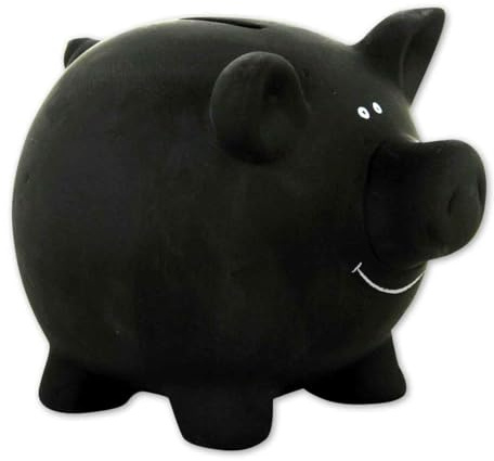Sparschwein aus Keramik zum Beschriften, Tafellack, Kreidetafel