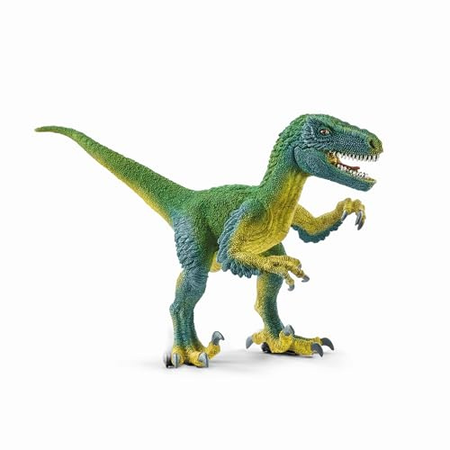 SCHLEICH Dinosaurs | Velociraptor 14585 | detailgetreuer Dino mit beweglichem Kiefer und Armen | tolles Geschenk für Mädchen und Jungen Dinosaurier Spielzeug ab 3 Jahre | 18 x 6 x 10 cm