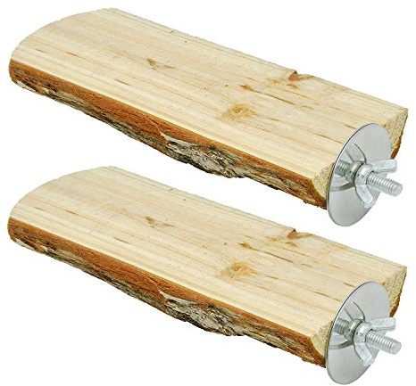 Niteangel Papageienkäfig-Sitzstange, Holzplattform für Vögel (2 Packungen)