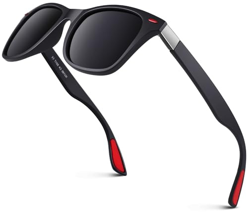 GQUEEN Sonnenbrille Herren Damen Polarisierte Leichtgewicht Rechteck UV400 | Leicht TR90-Gestell, Verdrehfreies Design, Angeln, Autofahren, Reisen, Laufen, Golfen