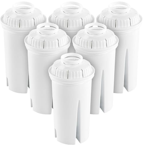 Rosenstein & Söhne Wasserfilterkartuschen: Filterkartuschen rund, 6er Pack, passend für Brita Classic (Wasserfilter rund, Wasserkartuschen, Baby)