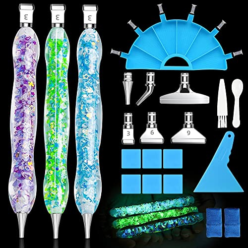 Diamond Painting Zubehör Stift, Diamond Painting Stifte Set, 6 Styles Metal Drill Pen Ersatzköpfe für 5D, Diamantmalerei DIY Diamant Paintings Werkzeug Tools & Zubehör (Buntes)